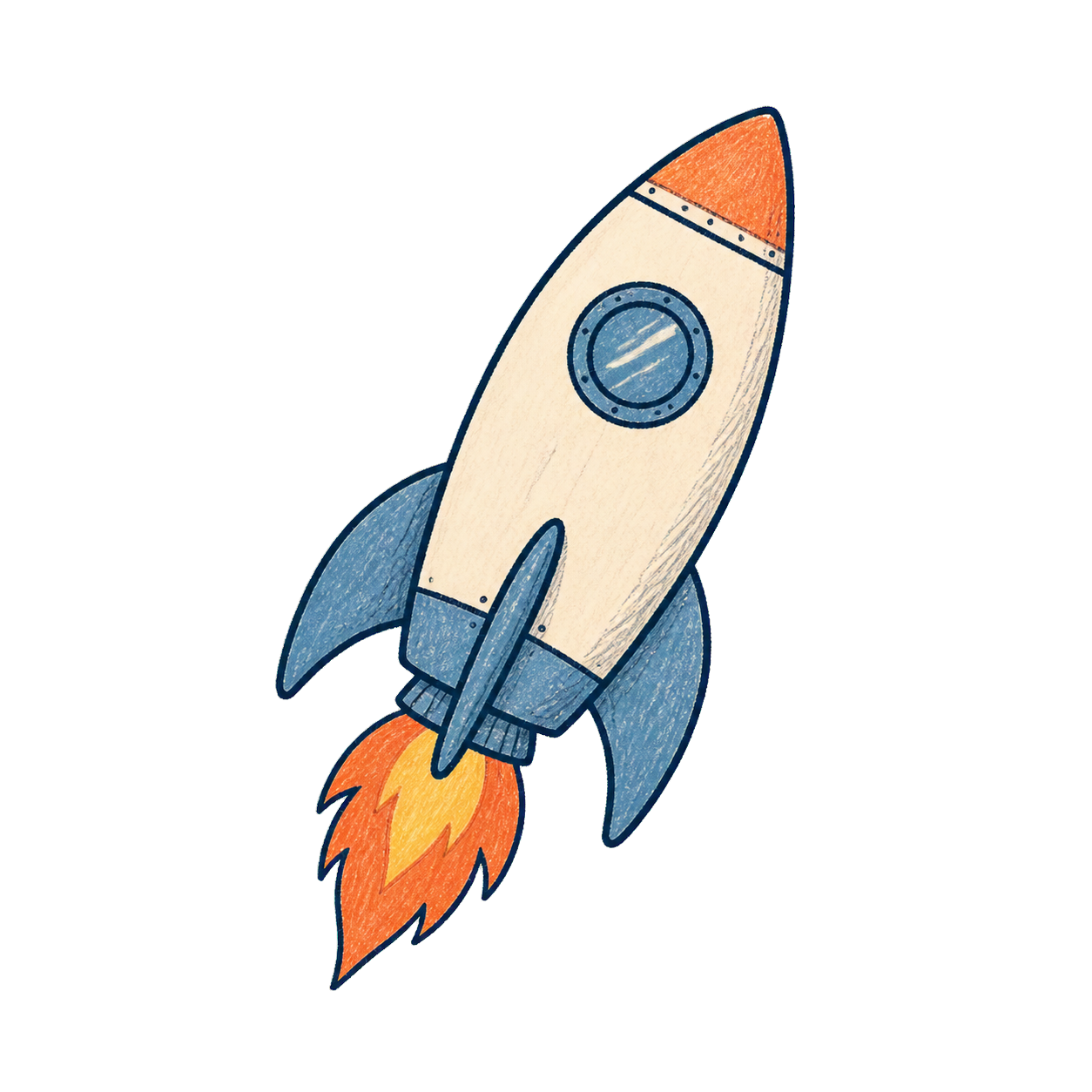 Hand-drawn rocket